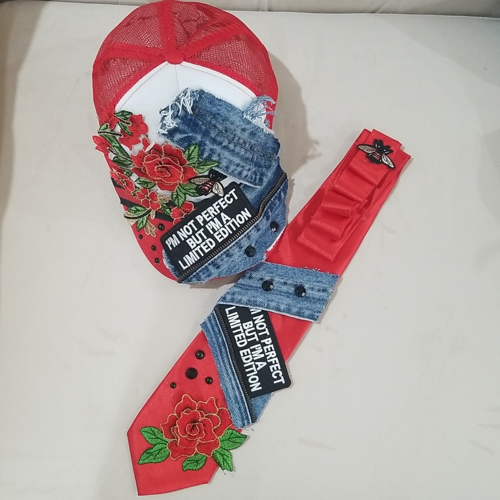 Red Flower Limited Edition Love Cap with Tie